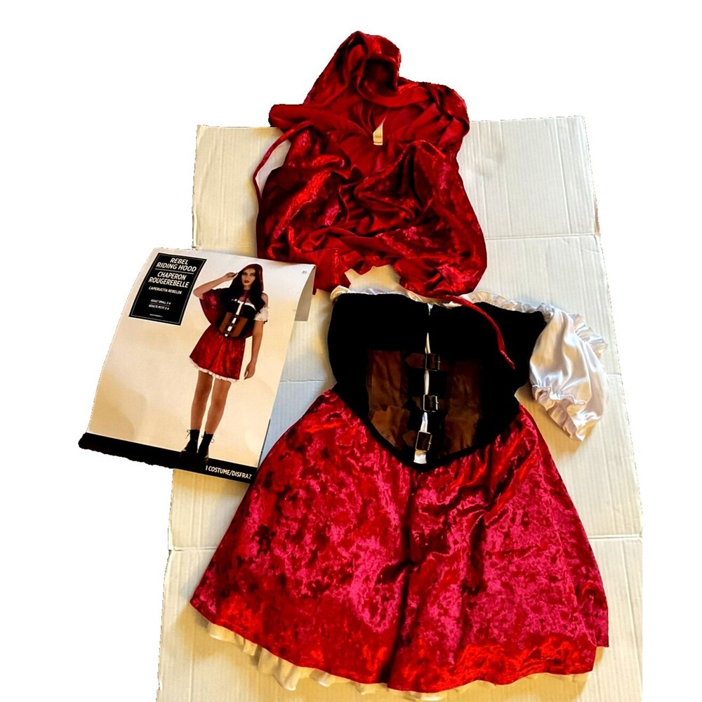 Riding Hood Rebel Halloween Costume Women’s Small 2-4 Adult 2-4 Complete COMPLET